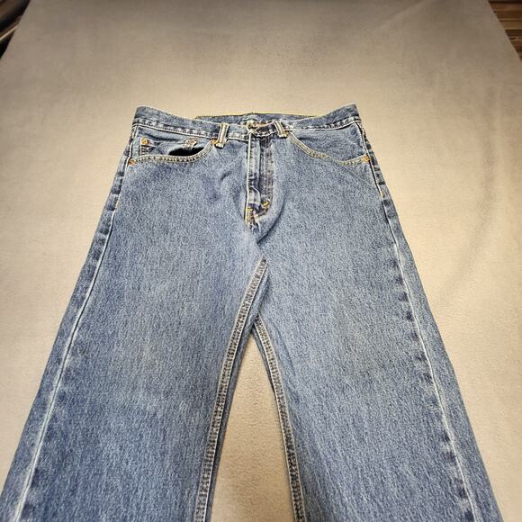 Levi's 505 Jeans Mens 34x29 Blue Regular Fit Straight Leg Denim Distressed - Picture 2 of 10
